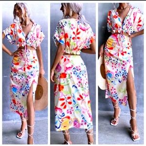 Two piece floral skirt set